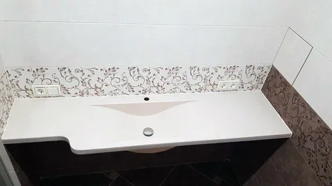 Столешница c литой раковиной для ванной комнаты