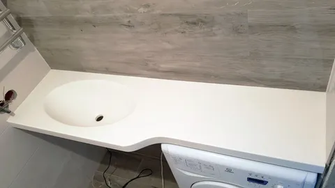 Литая столешница под стиральную машину