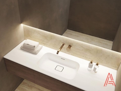 Готовая столешница для ванны из кварца